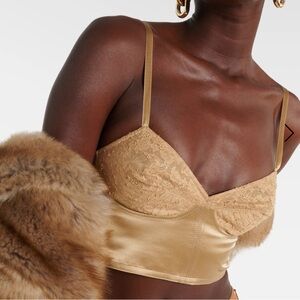 Saint Laurent embroidered cotton and silk corset AUTHENTIC